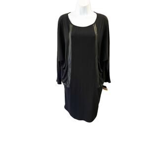 NWT Clara SunWoo Country Hearts Dress Black Dolman Sleeve Size Small